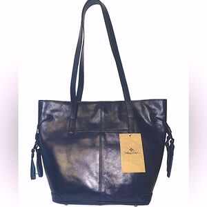 Patricia Nash Ocean Blue Leather Tote Bag, new